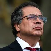 Colombian President Gustavo Petro is taking part in the First Honors Ceremony of Colombian Navy Admiral Francisco Cubides Granados as Colombian military forces commander during his swearing-in ceremony at the Jose Maria Cordova Military School in Colombia, on July 9, 2024. (Photo by Sebastian Barros/NurPhoto via Getty Images)