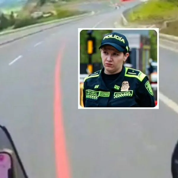 Foto de línea roja y policíaen nota de cuál es la multa por no respetar la línea roja en carreteras de Colombia en 2025