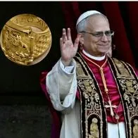 Papa León XIV (AFP) y en el círculo, imagen del anillo del pescador que usará durante su pontificado (Vatican News)