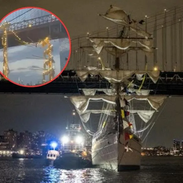 Video accidente en puente de Brooklyn de Nueva York, choque buque mexicano