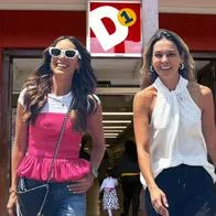 Carolina Soto y Catalina Gómez y foto de tienda del D1, en nota sobre producto de belleza que ellas usan
