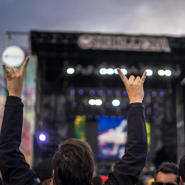 BOGOTA, COLOMBIA - SEPTEMBER 24: Fans of Los Enanitos Verdes enjoy their show during the "Festival Cordillera 2023" day two at Simon Bolivar park on on September 24, 2023 in Bogota, Colombia. (Photo by Diego Cuevas/Getty Images)