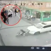 Imágenes de un conductor de una camioneta blanca que atropelló a dos presuntos ladrones en Bogotá