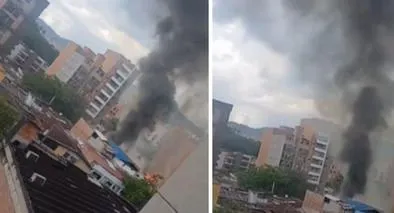 Medellín hoy: incendio en una casa de Laureles y bomberos atienden la emergencia