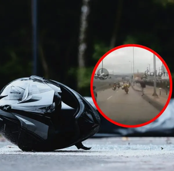 Bogotá: hombre agrede a motociclista con objeto y accidente quedó en video