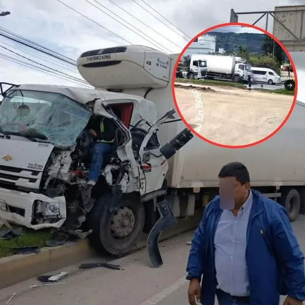 Así quedó el camión que chocó a una van que frenó para esquivar un perro en la vía Bogotá-Tunja, a la altura de Tocancipá