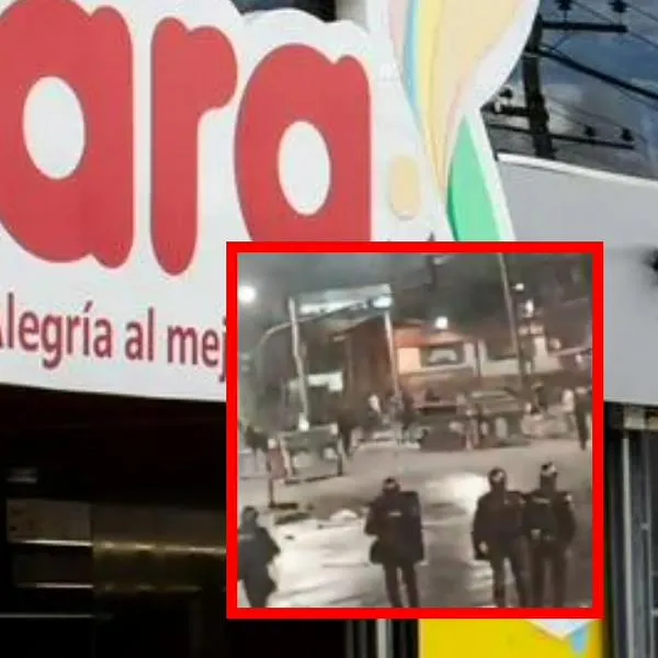 Encapuchados vandalizaron un Ara en el sur Bogotá y hay enfrentamientos