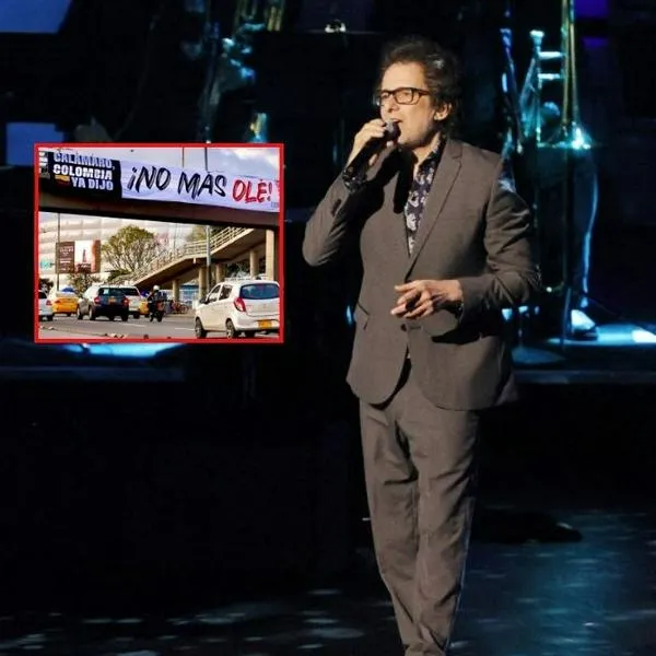 Andrés Calamaro en Bogotá: lo recibieron con mensaje antitaurino y él respondió