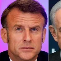 Emannuel Macrón, presidente de Francia, y Benjamin Netanyahu, primer ministro de Israel.