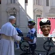 Foto de Nairo Quintana con el papa León XIV, en nota de qué le dijo Nairo Quintana al papa León XIV por Giro de Italia: Colombia relució