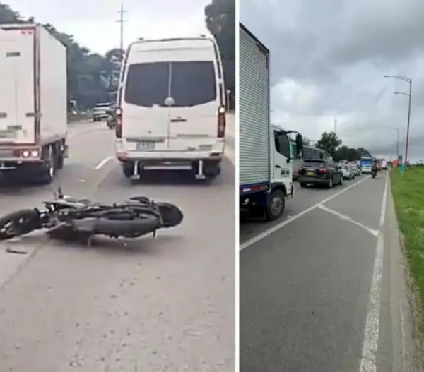 Trancón en la autopista Norte de Bogotá por accidente múltiple en la calle 196