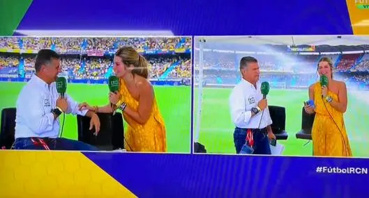 Andrea Guerrero terminó lavada en el partido Colombia vs. Perú, en Canal RCN