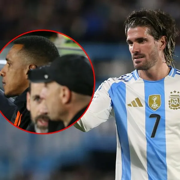 Rodrigo De Paul tuvo feo gesto con Amaranto Perea en final Argentina-Colombia