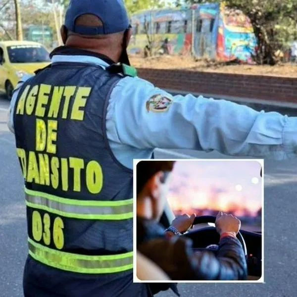 Fotos de oficial de tránsito y un conductor, en nota de qué hacer si ponen una multa en Cundinamarca y es de Bogotá