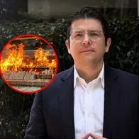 Se incendió altar a Miguel Uribe afuera de Fundación Santa Fe: videos y fotos