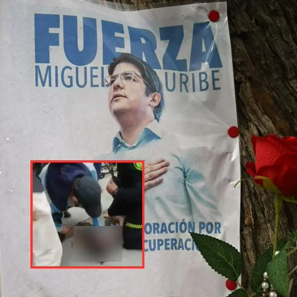 Momento en el que un escolta de Miguel Uribe detuvo a sicario