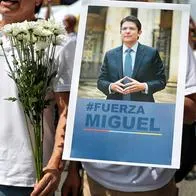 Imagen de Miguel Uribe Turbay, en marchas por su salud