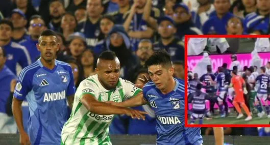 Este fue el origen de pelea entre jugadores de Nacional y Millonarios