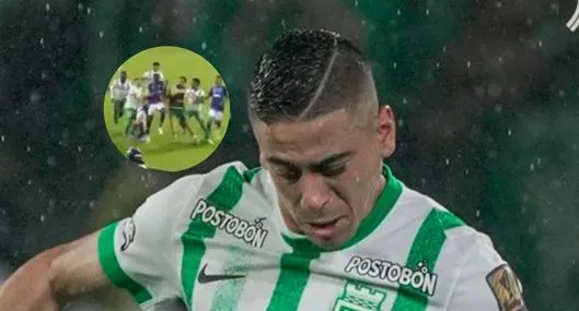 Agresión de Cándido a Giordana en partido de Millonarios vs. Nacional.