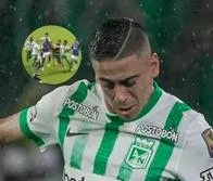 Agresión de Cándido a Giordana en partido de Millonarios vs. Nacional.