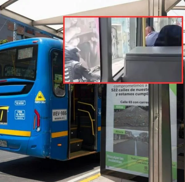Conductor de SITP (Bogotá) chocó bus contra poste por pelear con motociclista