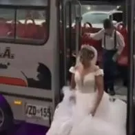 Viral hoy: mujer en Neiva decidió llegar a su boda en bus y la usó de pasarela