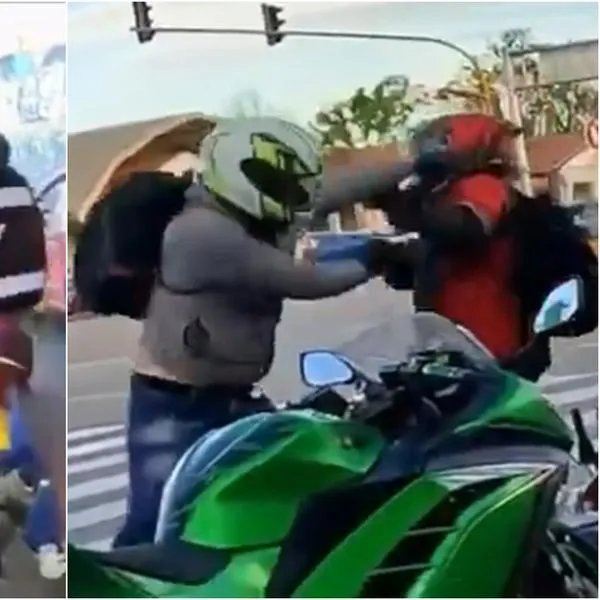 Video viral: motociclistas en Bogotá se agarraron a puños y patadas en plena vía
