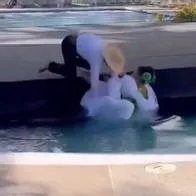 Caída de señorita Cesar en plena danza del sanjuanero causa revuelo en redes