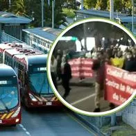 Caos en occidente de Bogotá por protestas: bloquean Portal El Dorado y varias estaciones
