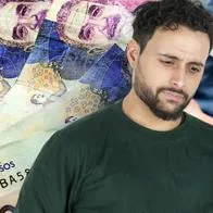 Billetes de 50.000 pesos y hombre decepcionado, en nota sobe 