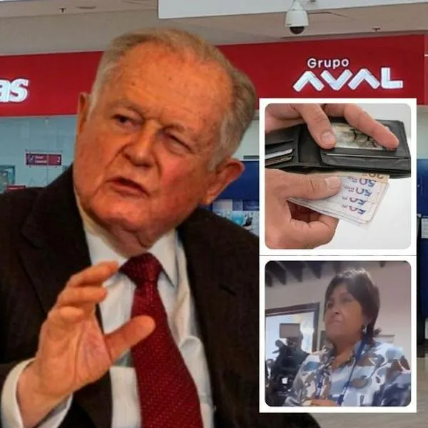 Foto de Luis Carlos sarmiento con Grupo Aval, dinero colombiano y de María Lorena Gutiérez, en nota de que a presidenta de Aval le piden mostrar billetera para saber cómo maneja su dinero