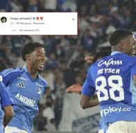 Reacción Thiago Almada, campeón con Argentina, a Edwin Mosquera en Millonarios