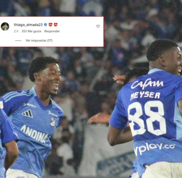 Reacción Thiago Almada, campeón con Argentina, a Edwin Mosquera en Millonarios