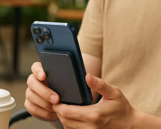 Batería MagSafe ultradelgada de Xiaomi cargando un iPhone