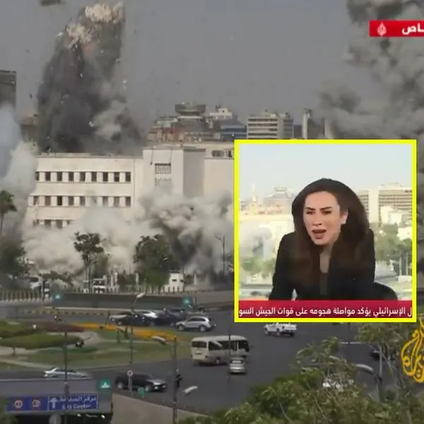 Israel ataca a Siria y periodistas en vivo se esconden del susto: video es viral