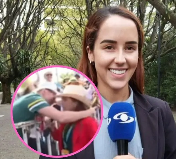 A Érika Zapata, periodista de Caracol, le robaron beso en plena transmisión
