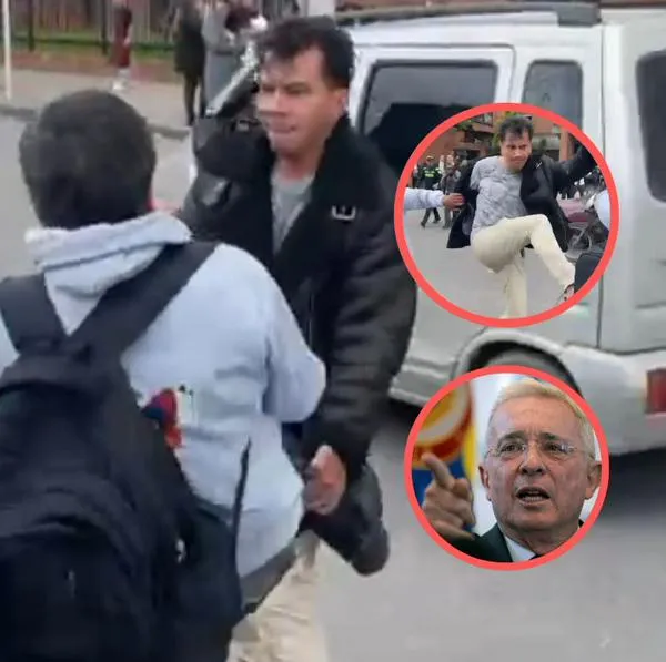 Fuerte agarrón en Paloquemao por juicio a Álvaro Uribe con patadas y groserías. Pulzo.com obtuvo las imágenes en exclusiva de lo que pasó a las afueras. 