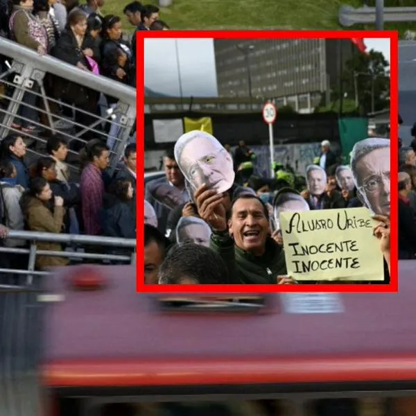 Manifestantes bloquean Transmilenio  y protestan por condena contra Álvaro Uribe
