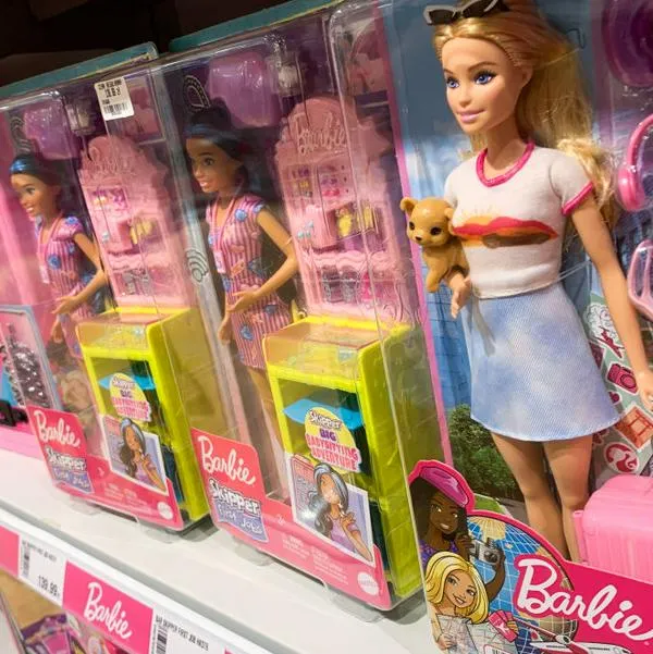 Barbie dolls are seen at the toy shop in Krakow, Poland on July 17, 2023. (Photo by Jakub Porzycki/NurPhoto via Getty Images)