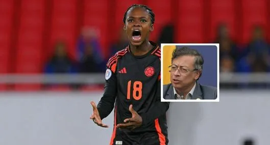 Fotos de Linda Caicedo y Gustavo Petro, en nota de que Selección Colombia Femenina reclamó duro a Petro antes de final de Copa América