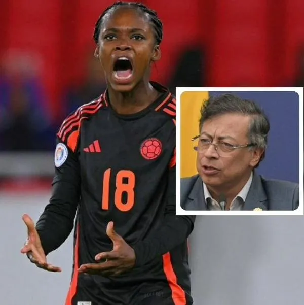 Fotos de Linda Caicedo y Gustavo Petro, en nota de que Selección Colombia Femenina reclamó duro a Petro antes de final de Copa América
