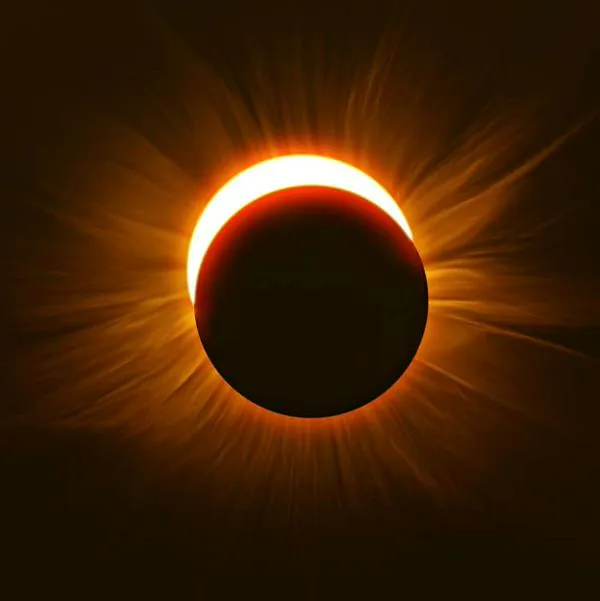 Foto de eclipse solar, en nota de dónde ver el eclipse solar más largo del siglo, el 2 de agosto de 2027, y cómo