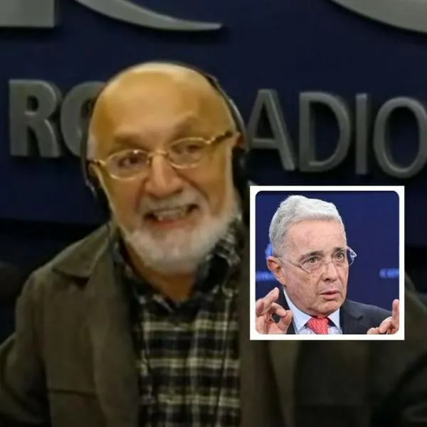 Fotos de Juan Gossaín y Álvaro Uribe, en nota de qué pasó con Juan Gossaín, ícono de RCN Radio y por qué criticó a Álvaro Uribe