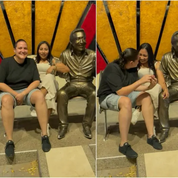 Mujer pidió matrimonio frente a estatua de Diomedes Díaz en Valledupar: video
