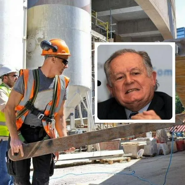 Foto de construcción y Luis Carlos Sarmiento Angulo, en nota de cuál es el plan del Grupo Campos en Colombia y qué obras tiene en Bogotá en 2025