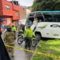 Así quedó el bus que se accidentó en San Cristóbal, sur de Bogotá