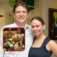 María Claudia Tarazona llora durante velación de Miguel Uribe