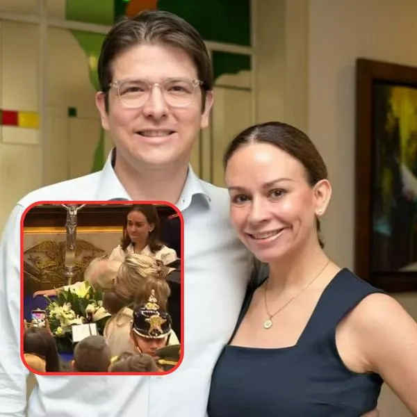 María Claudia Tarazona llora durante velación de Miguel Uribe