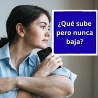 Foto de mujer pensando, en nota de qué sube pero nunca baja, acertijo mental para responder en menos de 10 segundos
