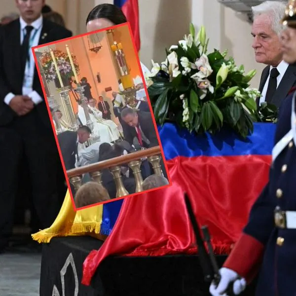 Un miembro de la Guardia Militar se desmayó durante el funeral de Miguel Uribe, justo al lado del ataúd